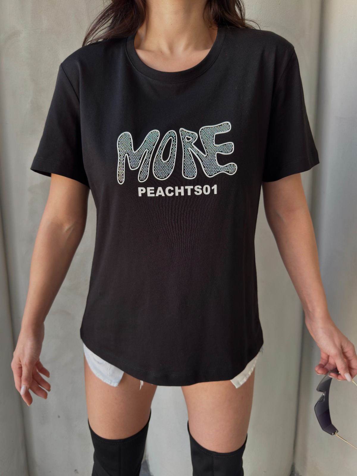 BASKILI SİYAH TSHIRT ek resim